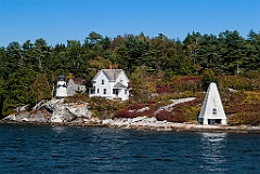 Perkins Island Light on Kennebec River in Autumn in Maine